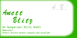 anett blitz business card